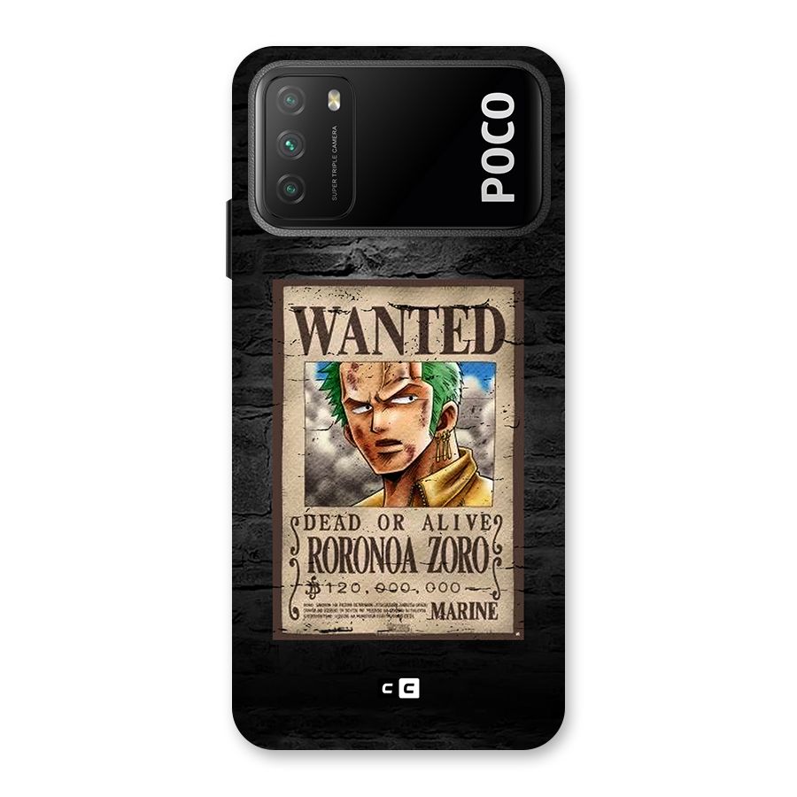 Zoro Wanted Back Case for Poco M3