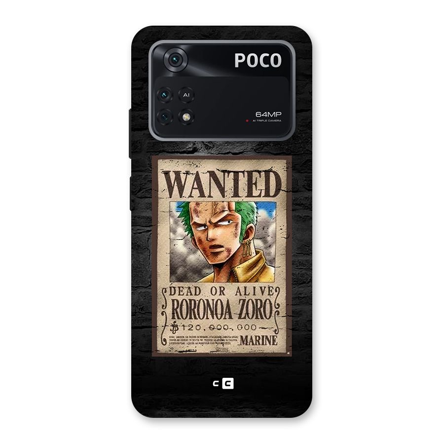 Zoro Wanted Back Case for Poco M4 Pro 4G