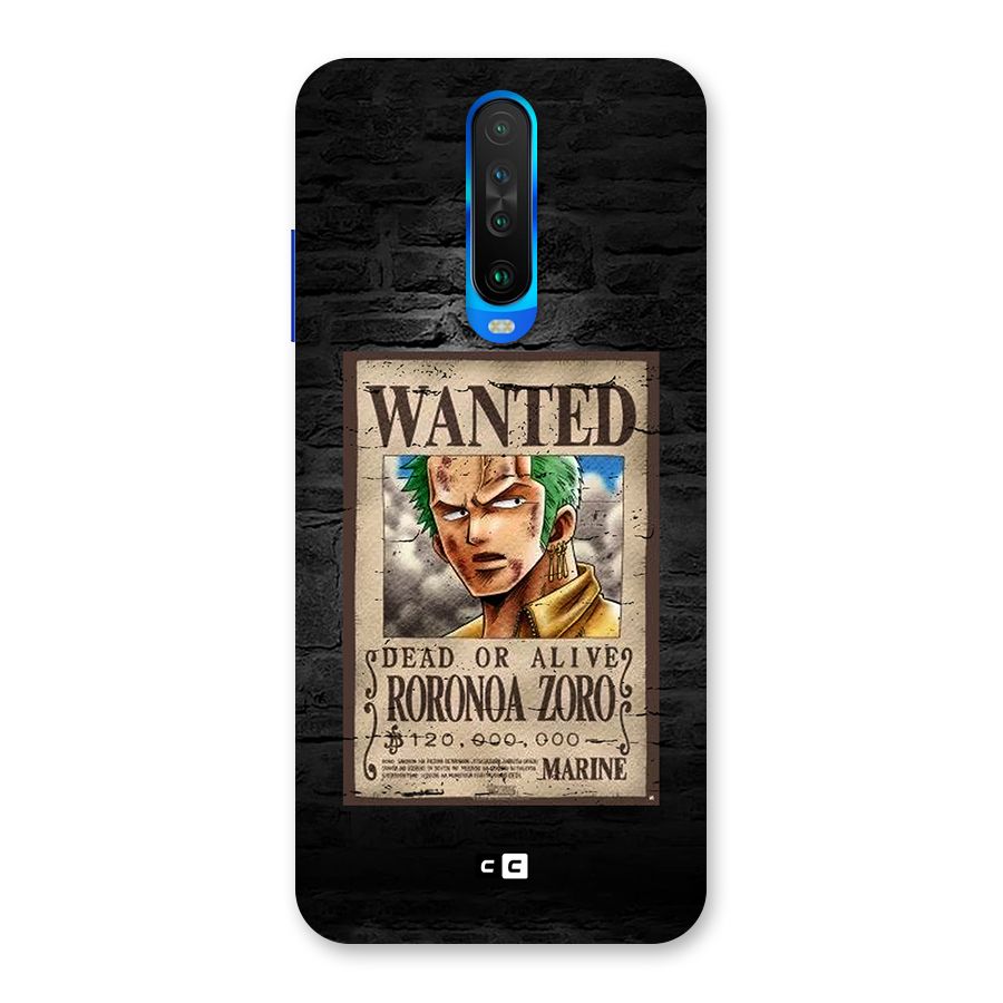 Zoro Wanted Back Case for Poco X2