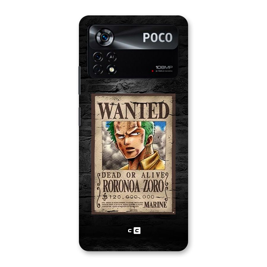 Zoro Wanted Back Case for Poco X4 Pro 5G