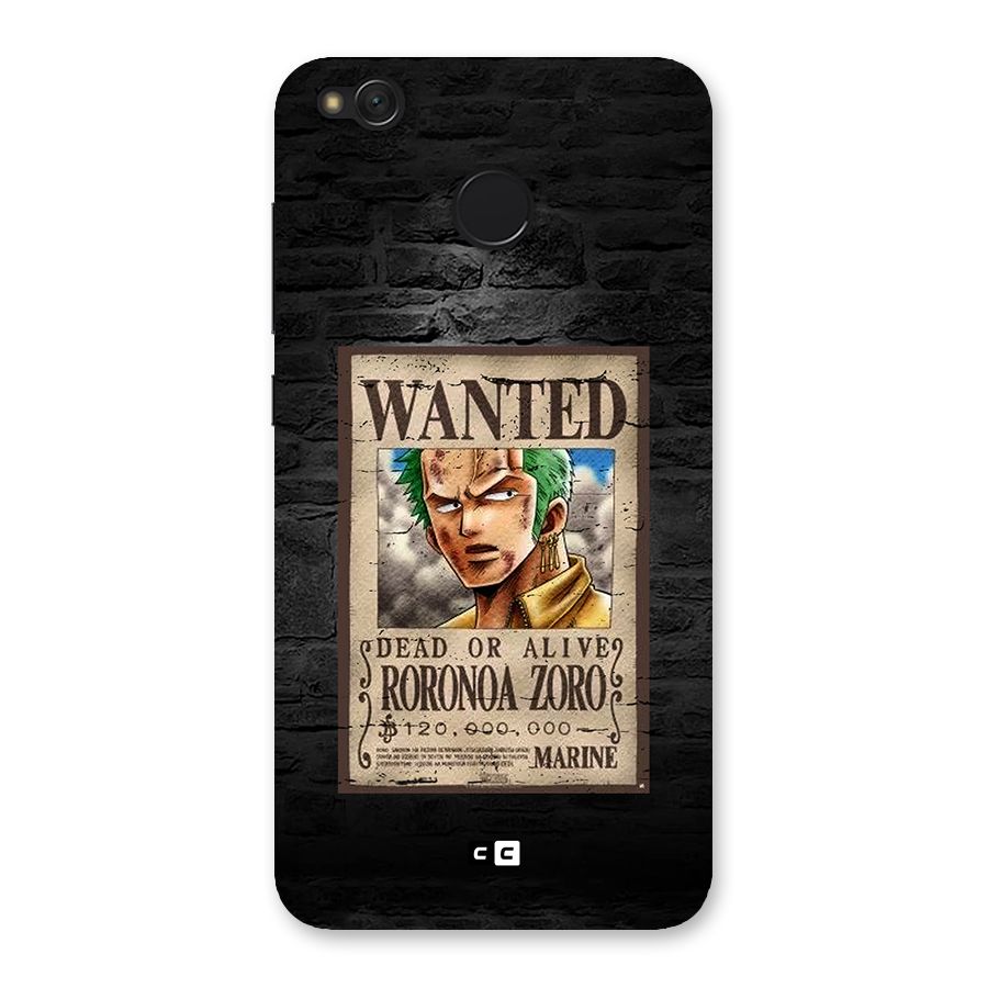 Zoro Wanted Back Case for Redmi 4