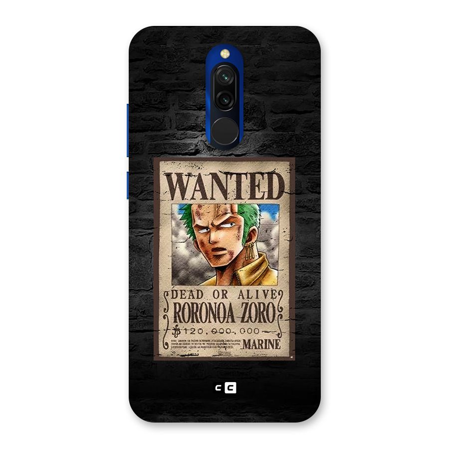 Zoro Wanted Back Case for Redmi 8