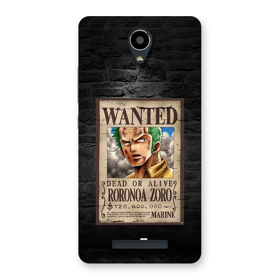 Zoro Wanted Back Case for Redmi Note 2