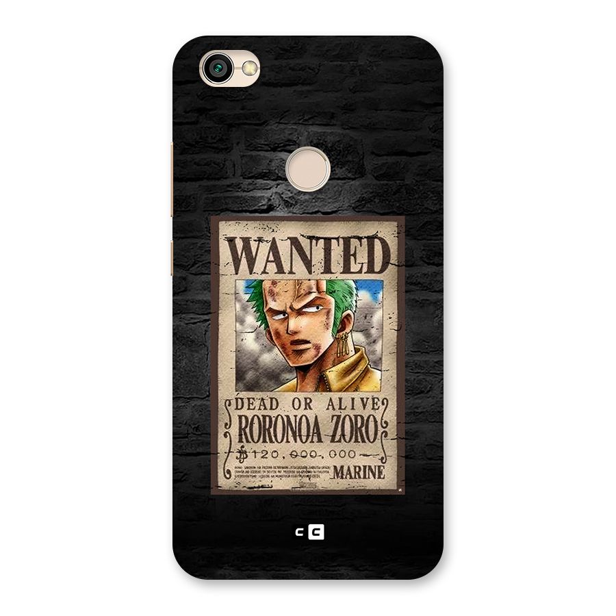 Zoro Wanted Back Case for Redmi Y1 2017