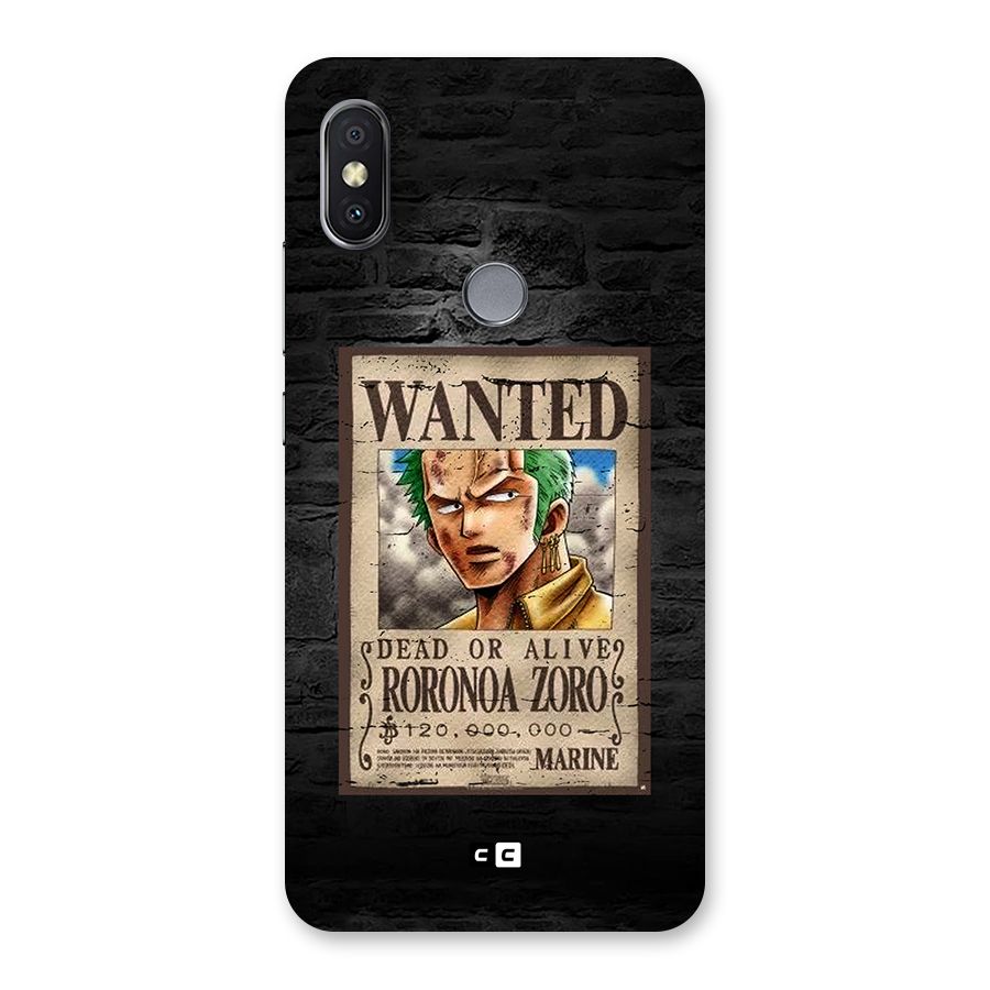 Zoro Wanted Back Case for Redmi Y2