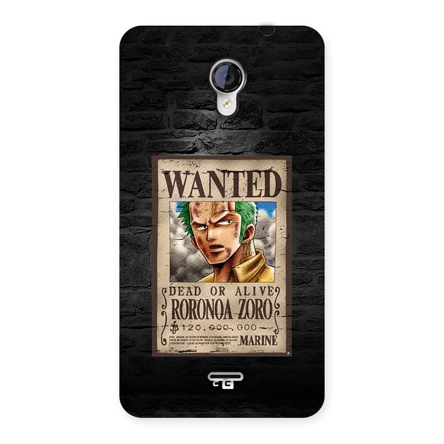 Zoro Wanted Back Case for Unite 2 A106