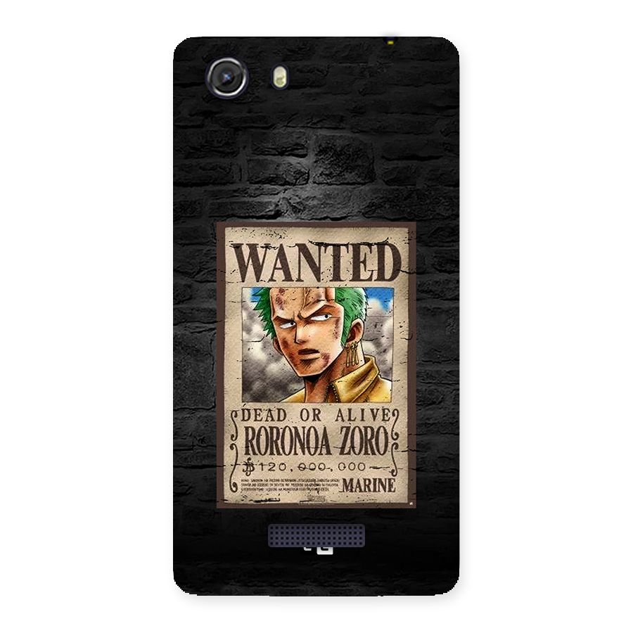 Zoro Wanted Back Case for Unite 3