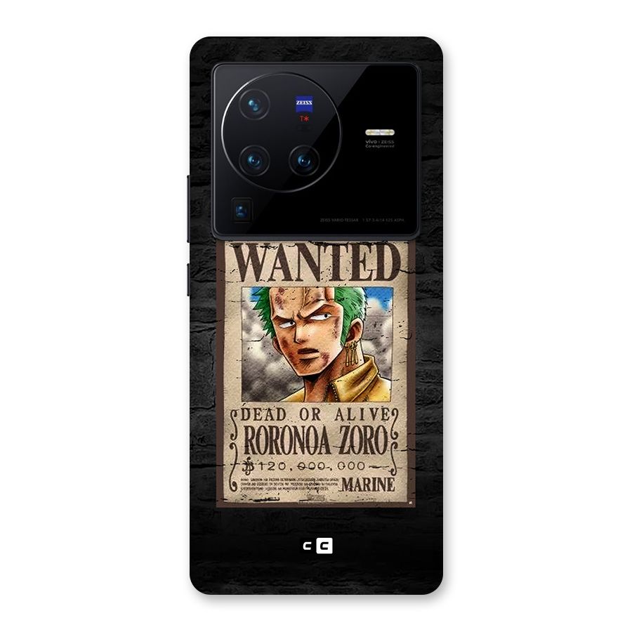Zoro Wanted Back Case for Vivo X80 Pro