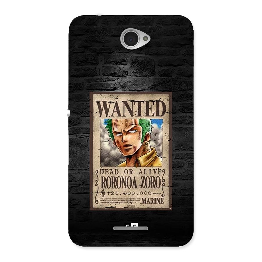 Zoro Wanted Back Case for Xperia E4