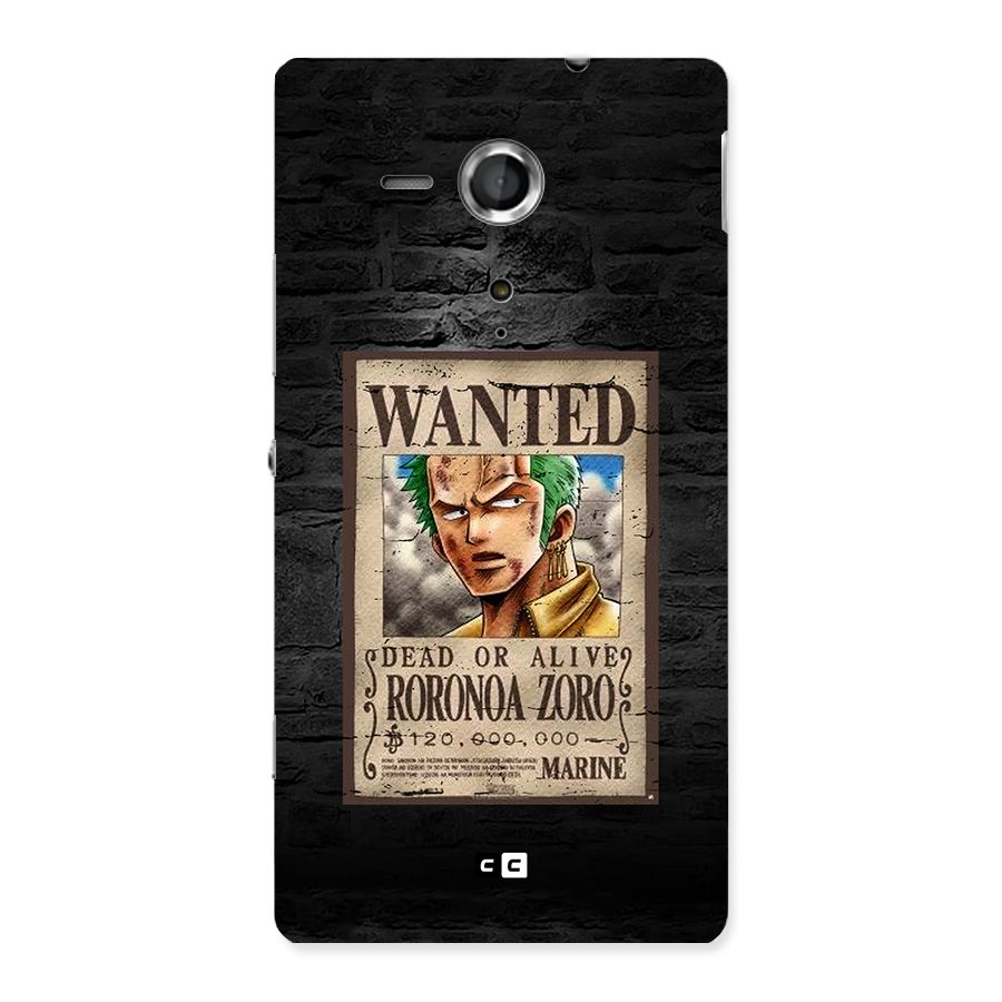 Zoro Wanted Back Case for Xperia Sp
