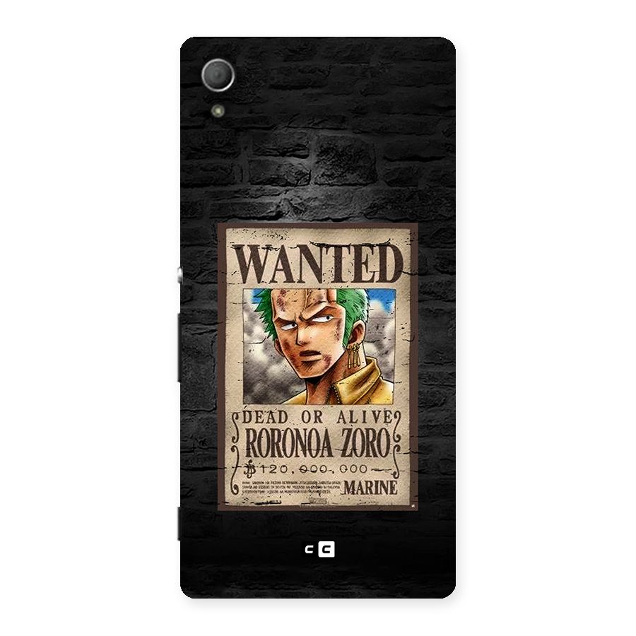 Zoro Wanted Back Case for Xperia Z3 Plus
