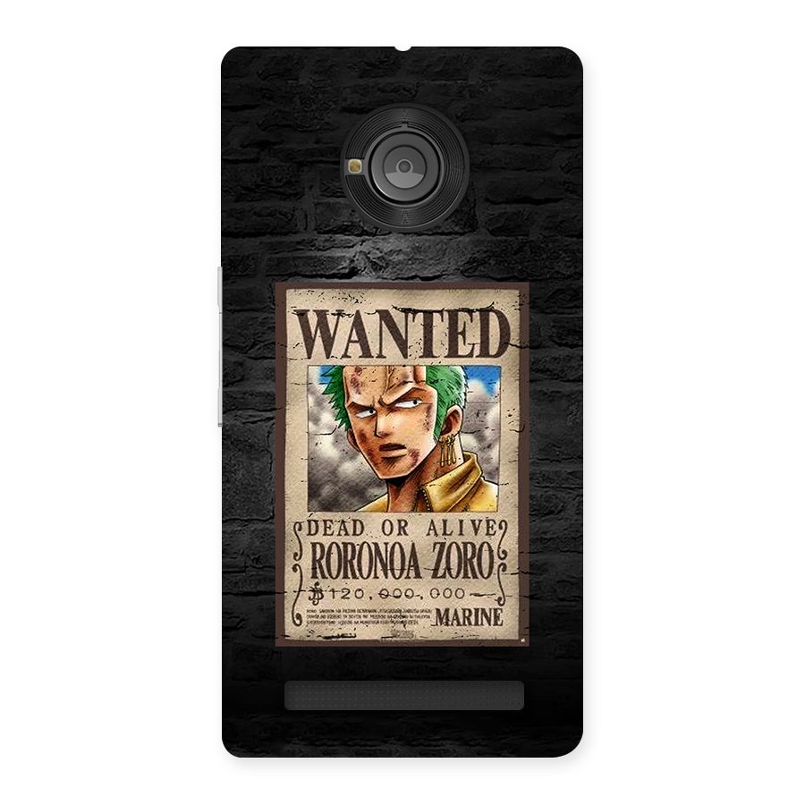 Zoro Wanted Back Case for Yunique