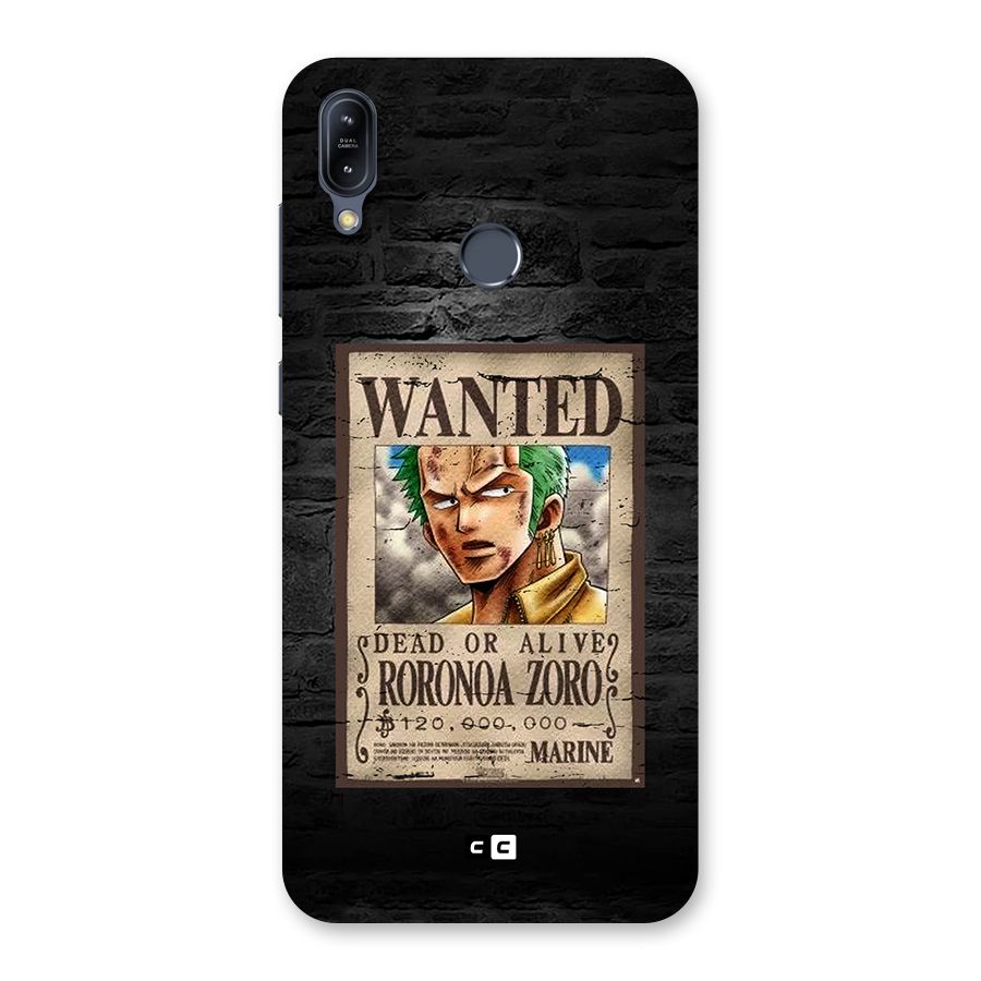 Zoro Wanted Back Case for Zenfone Max M2