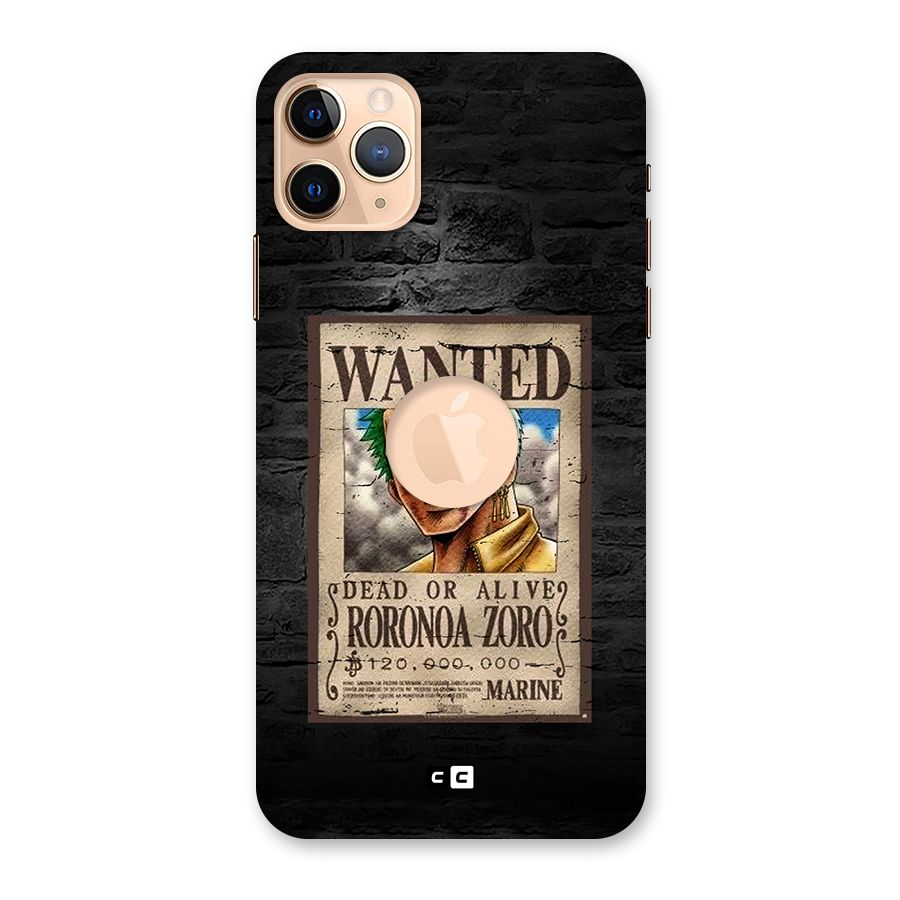 Zoro Wanted Back Case for iPhone 11 Pro Max Logo Cut