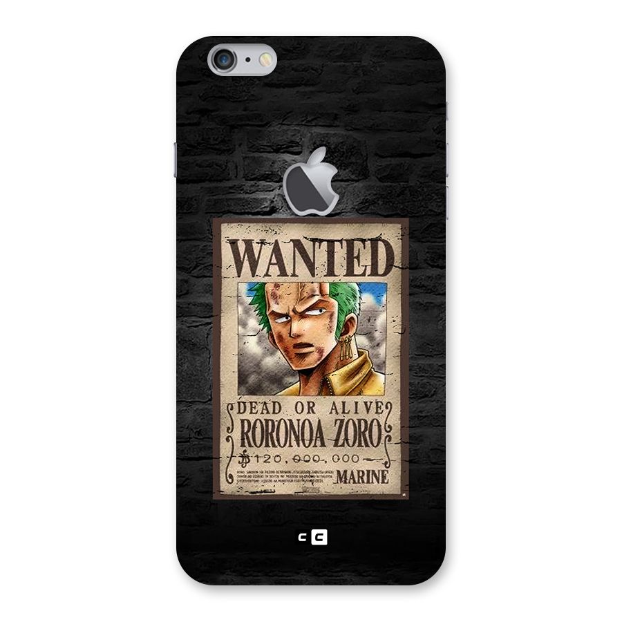 Zoro Wanted Back Case for iPhone 6 Plus 6S Plus Logo Cut