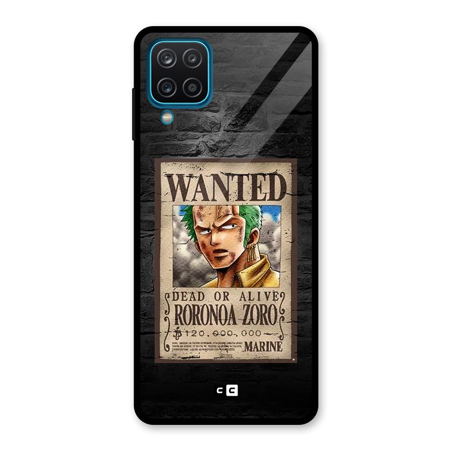 Zoro Wanted Glass Back Case for Galaxy A12