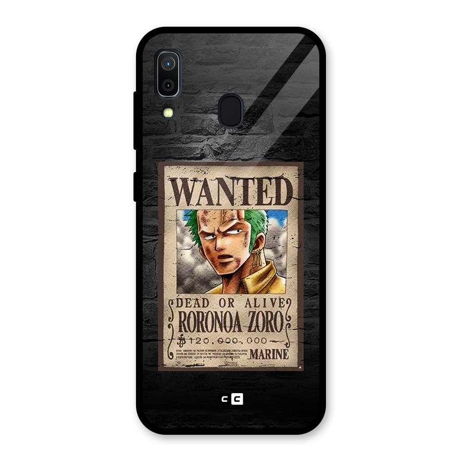 Zoro Wanted Glass Back Case for Galaxy A30