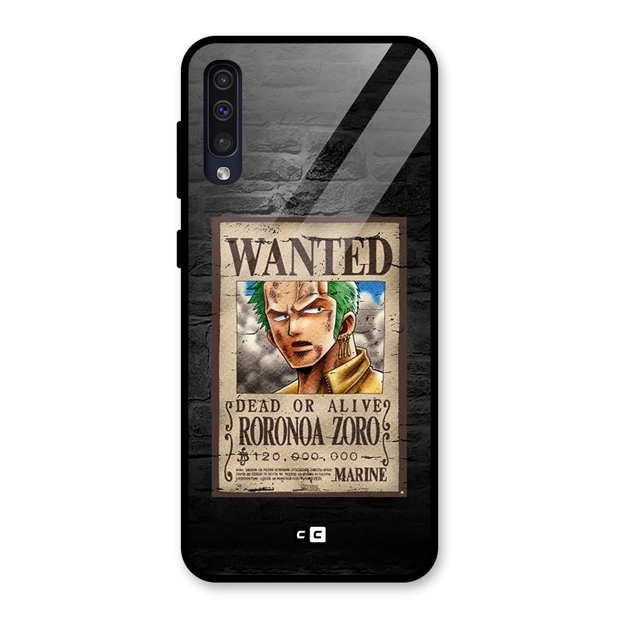 Zoro Wanted Glass Back Case for Galaxy A30s