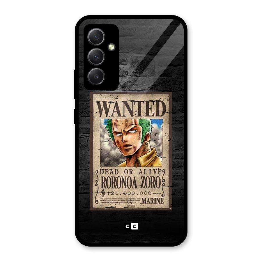 Zoro Wanted Glass Back Case for Galaxy A34