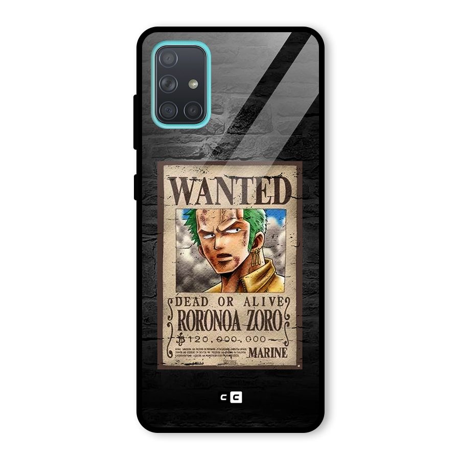 Zoro Wanted Glass Back Case for Galaxy A71