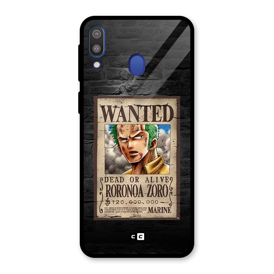 Zoro Wanted Glass Back Case for Galaxy M20