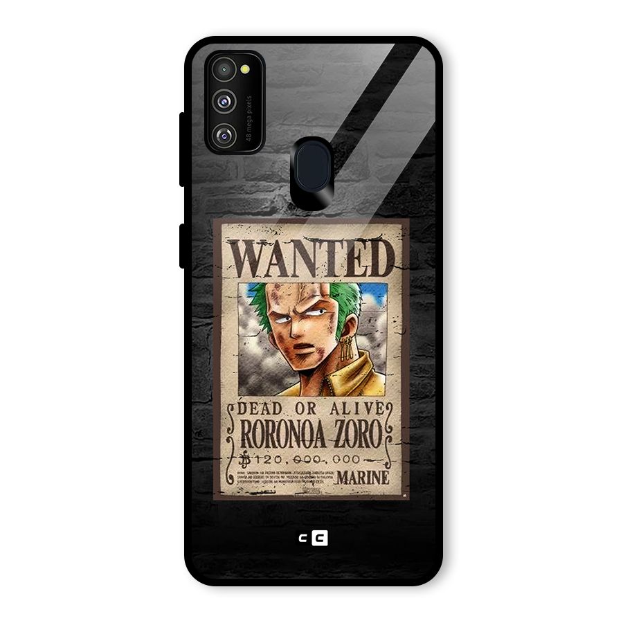 Zoro Wanted Glass Back Case for Galaxy M30s