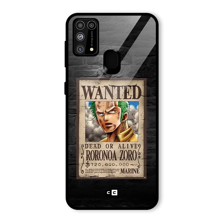 Zoro Wanted Glass Back Case for Galaxy M31