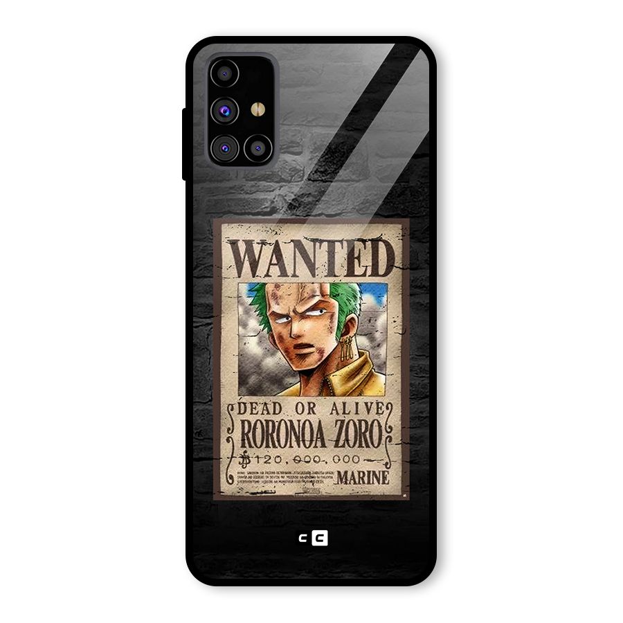 Zoro Wanted Glass Back Case for Galaxy M31s