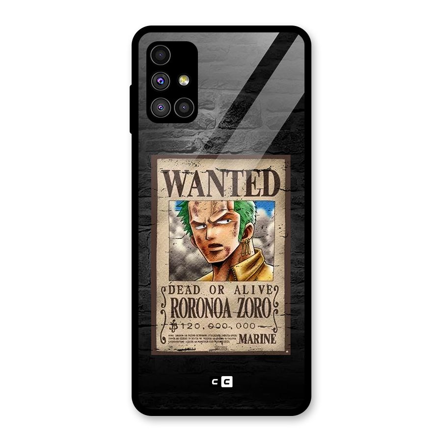Zoro Wanted Glass Back Case for Galaxy M51