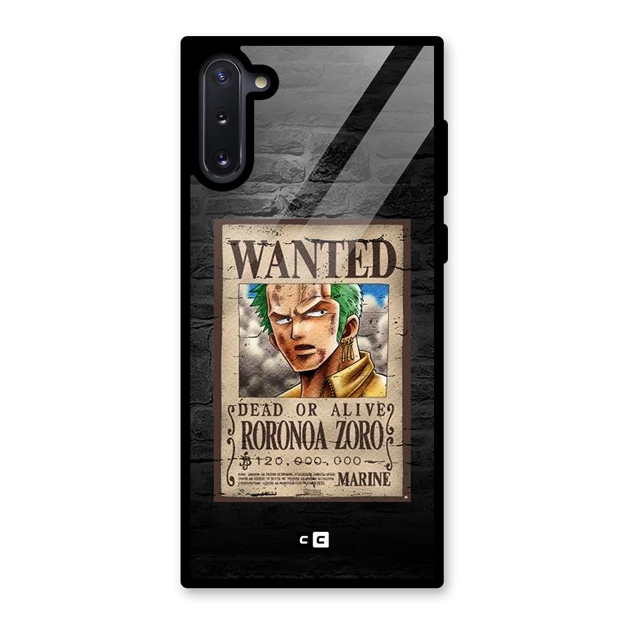 Zoro Wanted Glass Back Case for Galaxy Note 10