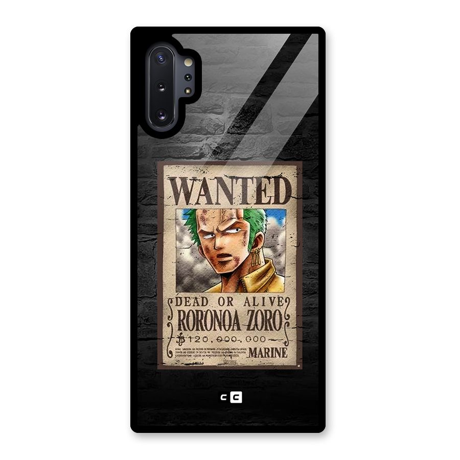 Zoro Wanted Glass Back Case for Galaxy Note 10 Plus