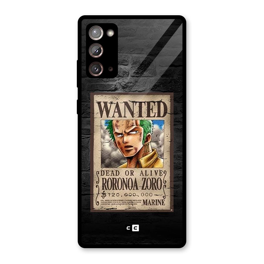 Zoro Wanted Glass Back Case for Galaxy Note 20