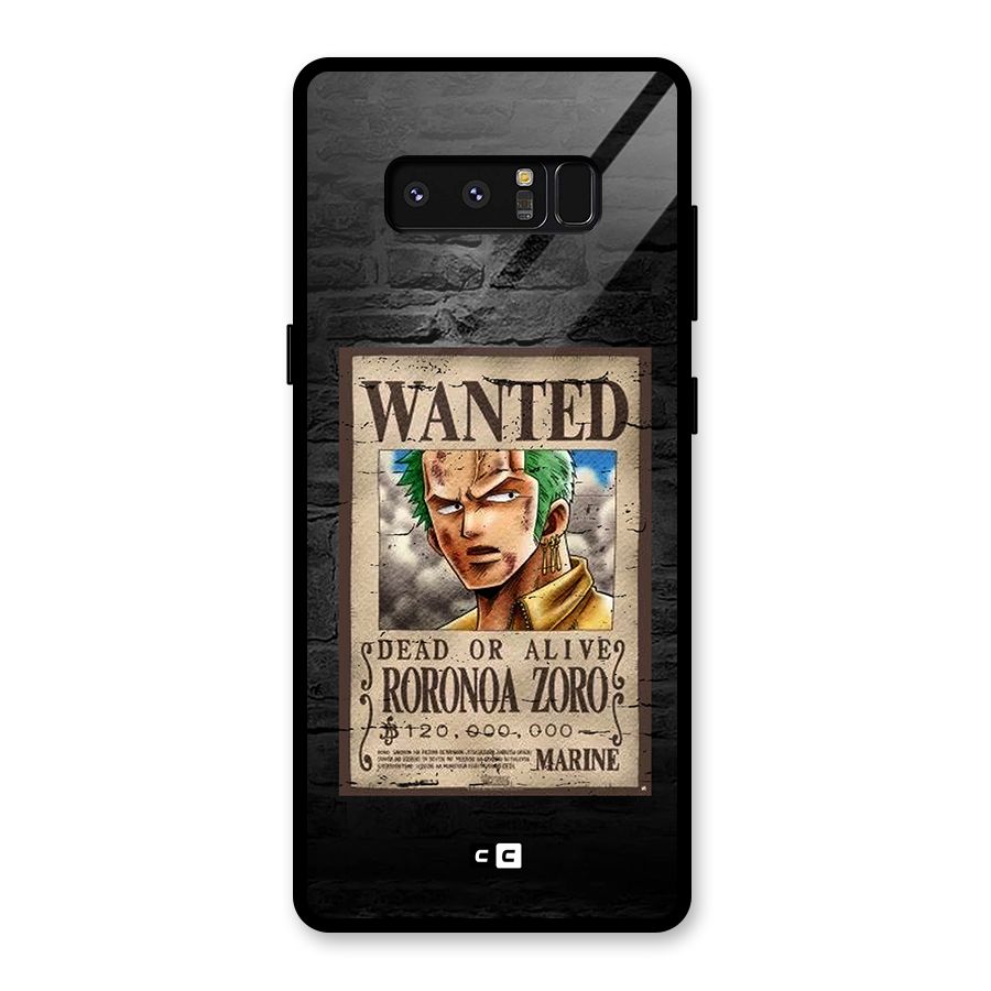 Zoro Wanted Glass Back Case for Galaxy Note 8