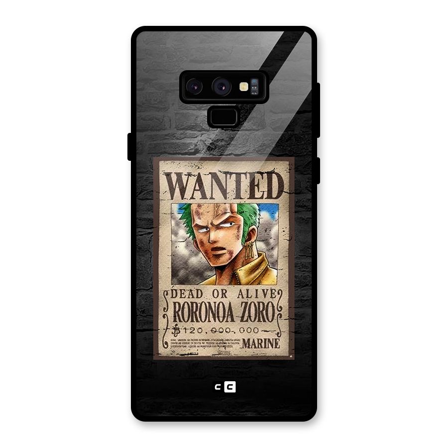 Zoro Wanted Glass Back Case for Galaxy Note 9