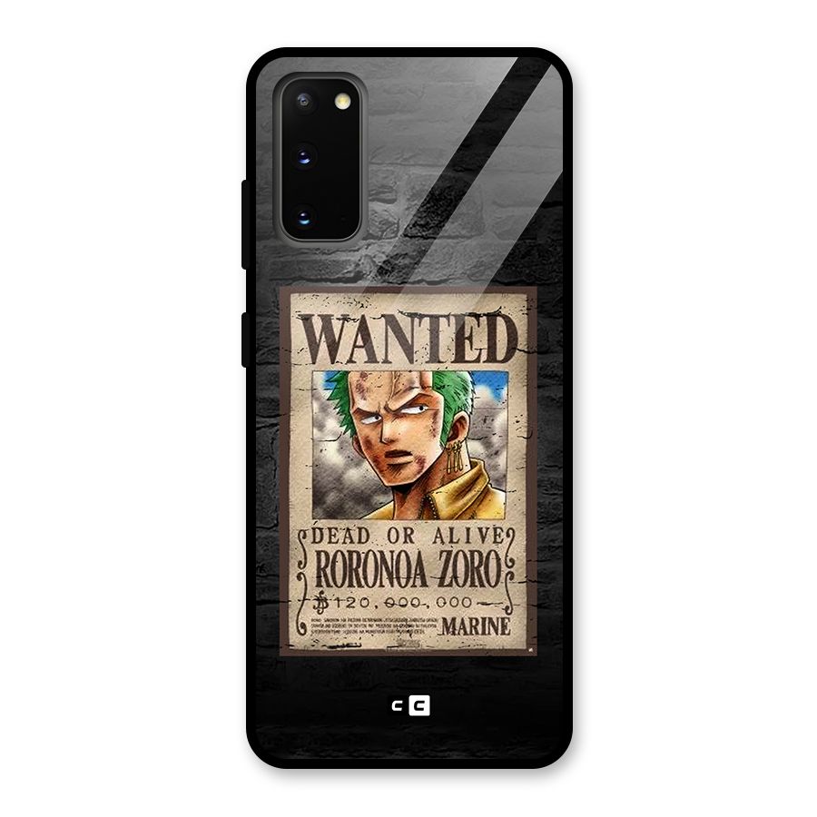 Zoro Wanted Glass Back Case for Galaxy S20
