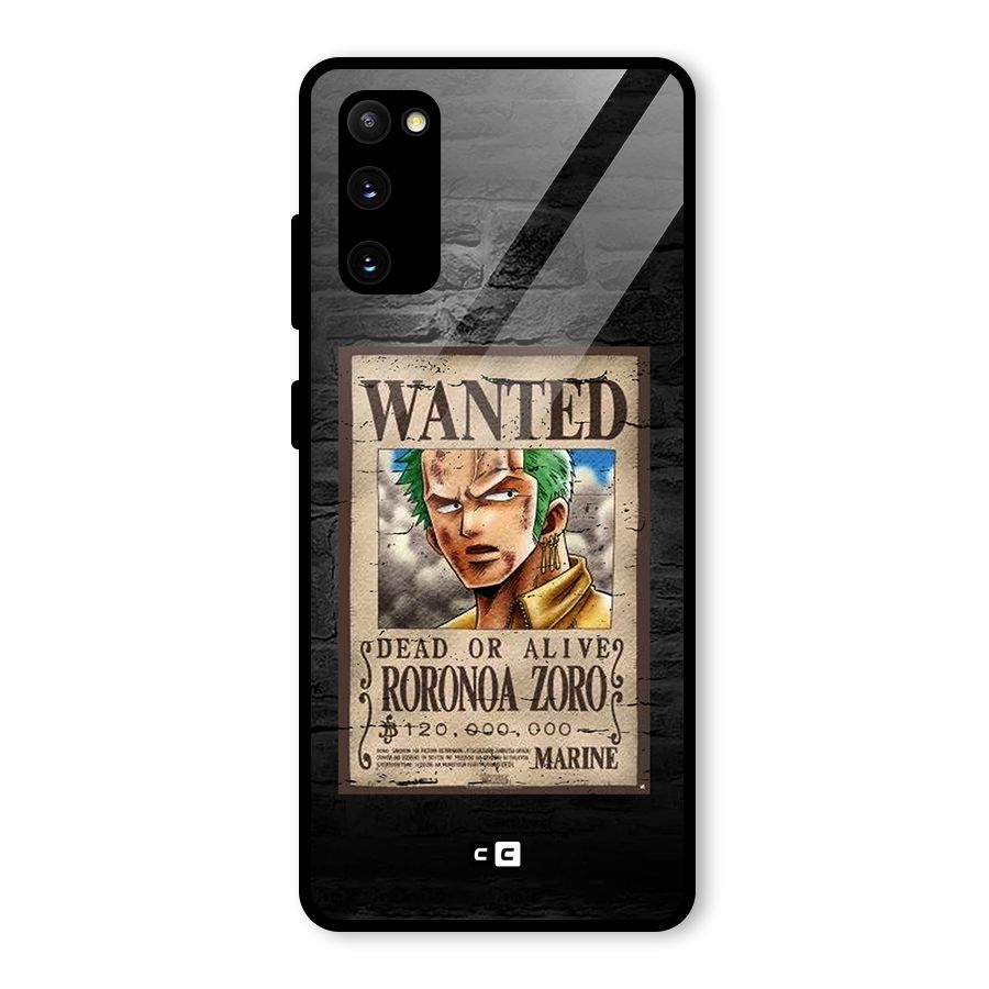 Zoro Wanted Glass Back Case for Galaxy S20 FE 5G