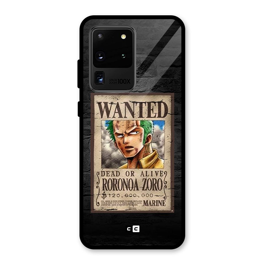 Zoro Wanted Glass Back Case for Galaxy S20 Ultra