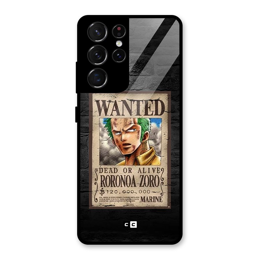 Zoro Wanted Glass Back Case for Galaxy S21 Ultra 5G