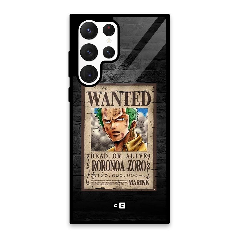 Zoro Wanted Glass Back Case for Galaxy S22 Ultra 5G