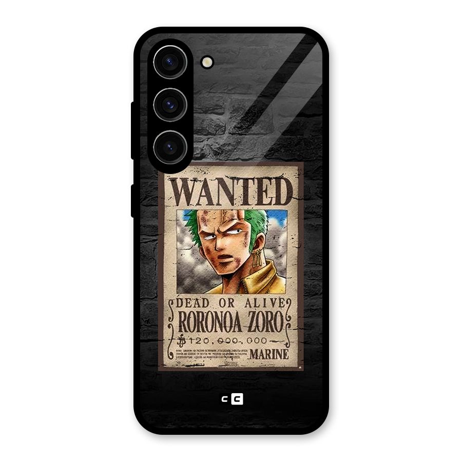 Zoro Wanted Glass Back Case for Galaxy S23
