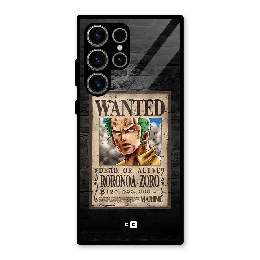 Zoro Wanted Glass Back Case for Galaxy S23 Ultra