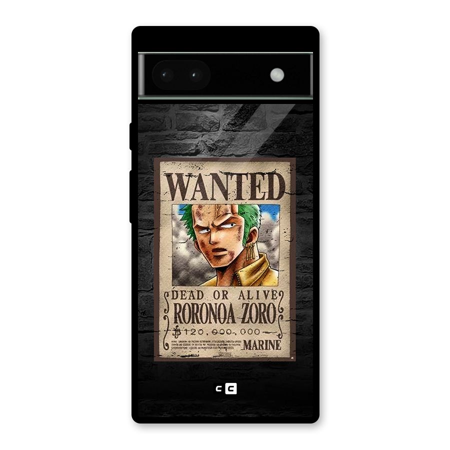 Zoro Wanted Glass Back Case for Google Pixel 6a