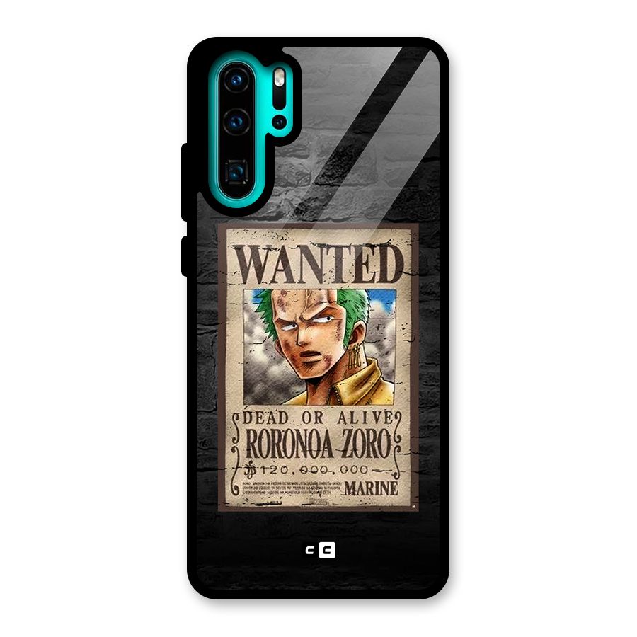 Zoro Wanted Glass Back Case for Huawei P30 Pro