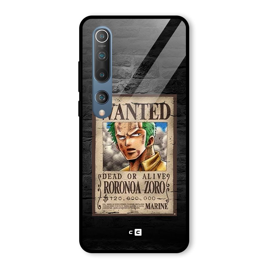 Zoro Wanted Glass Back Case for Mi 10