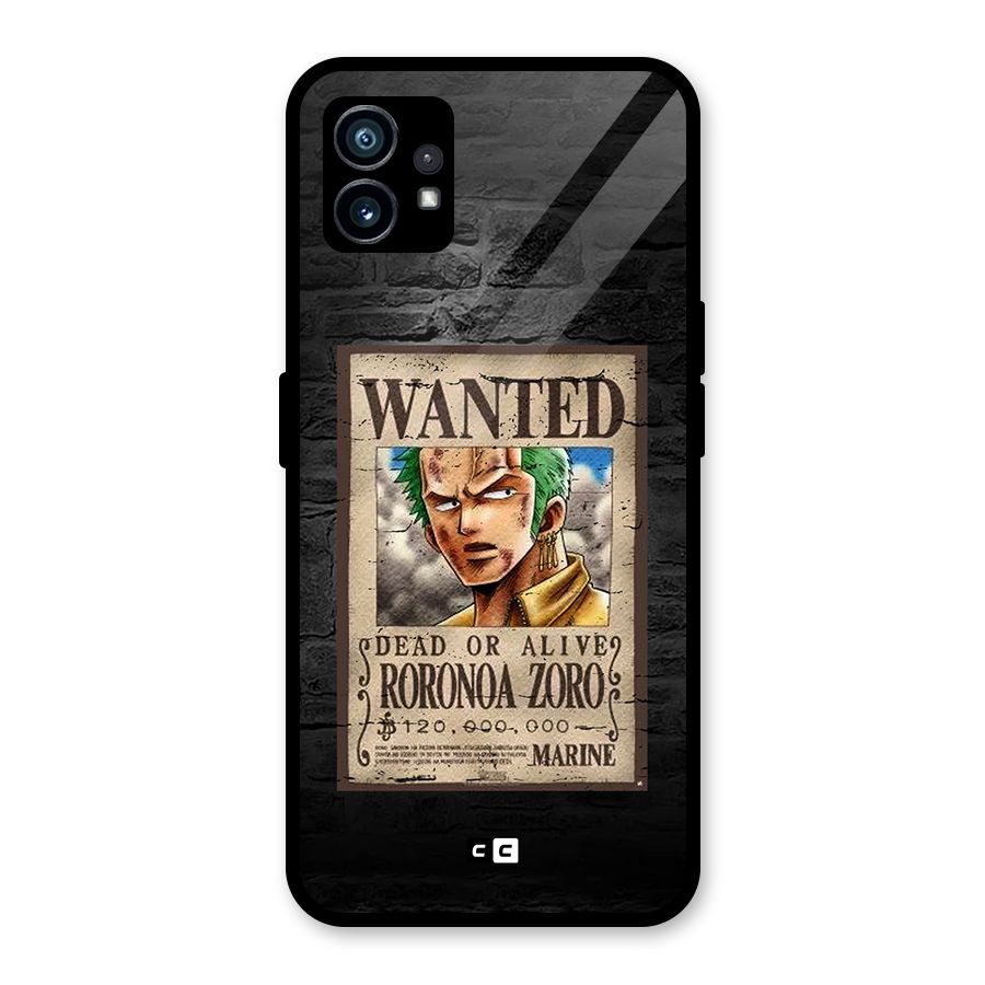 Zoro Wanted Glass Back Case for Nothing Phone 1