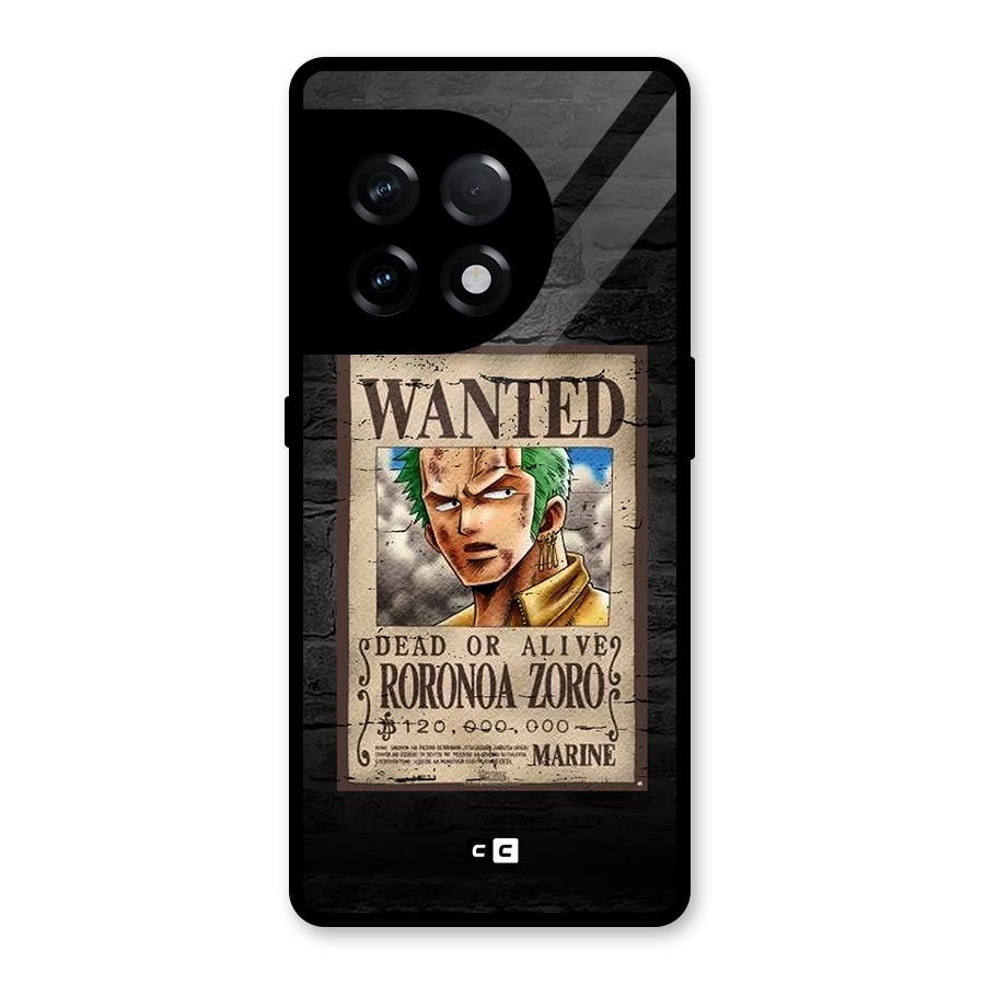 Zoro Wanted Glass Back Case for OnePlus 11R