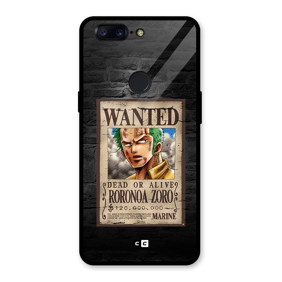 Zoro Wanted Glass Back Case for OnePlus 5T