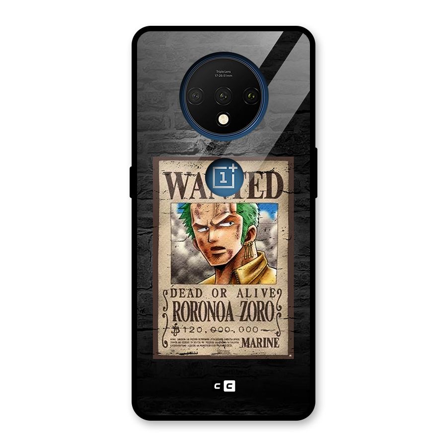 Zoro Wanted Glass Back Case for OnePlus 7T