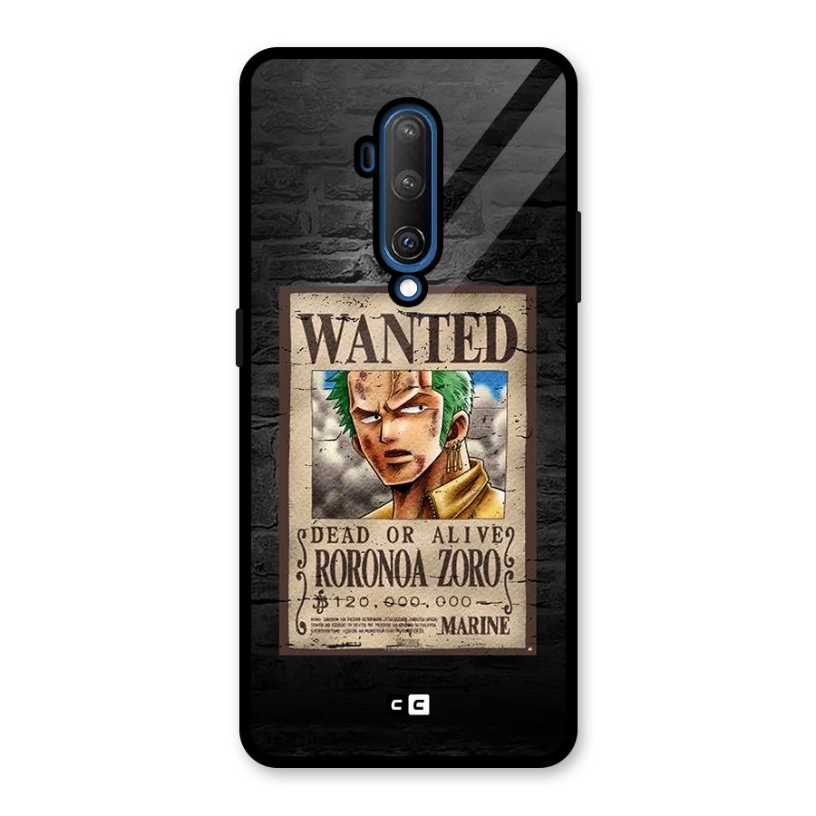 Zoro Wanted Glass Back Case for OnePlus 7T Pro