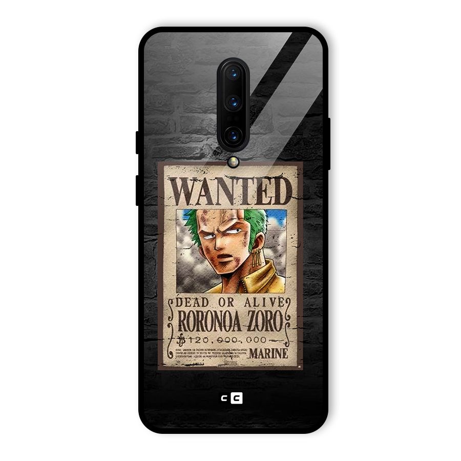 Zoro Wanted Glass Back Case for OnePlus 7 Pro
